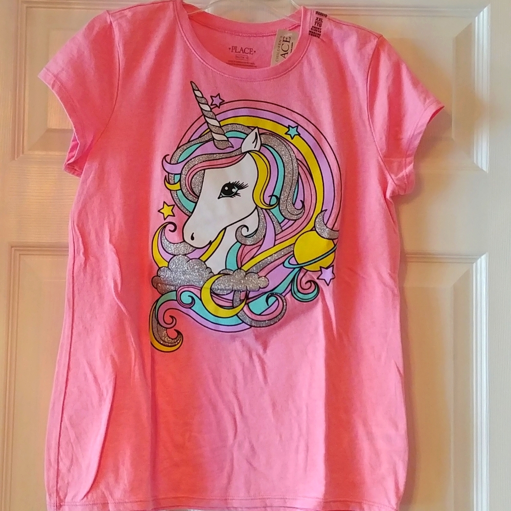 NWT, Size 16 XXL/TTG, Pink and multi color, short sleeve top - Picture 1 of 4
